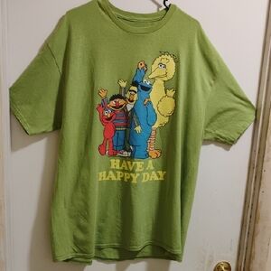 Have A Happy Day Sesame Street Tee - Lime Green